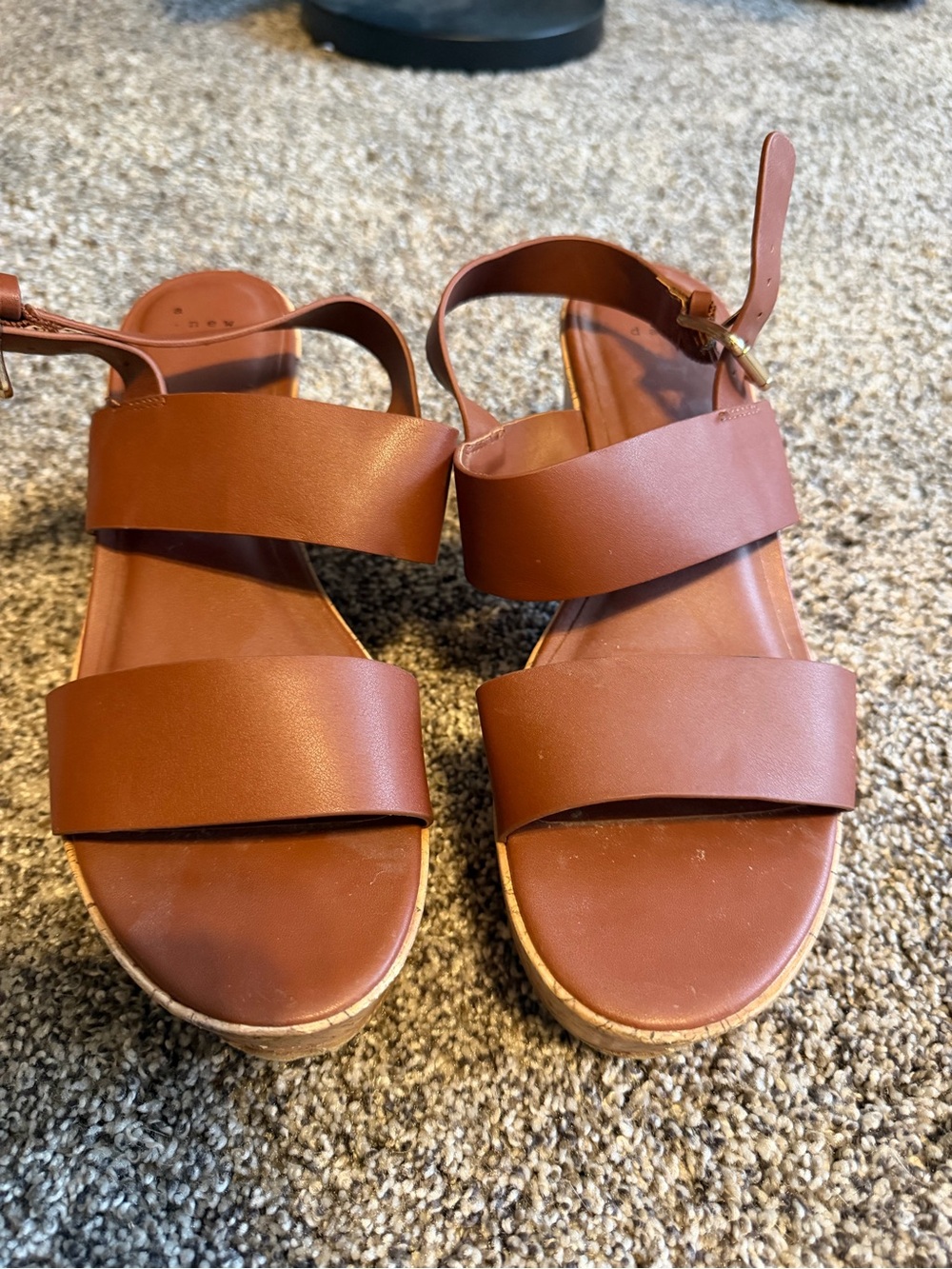 a new day Tan Brown Double-Strap Platform Sandals